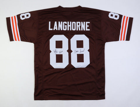Reggie Langhorne Signed Cleveland Browns Jersey Inscribed "85-91" & "Dawg Pound"
