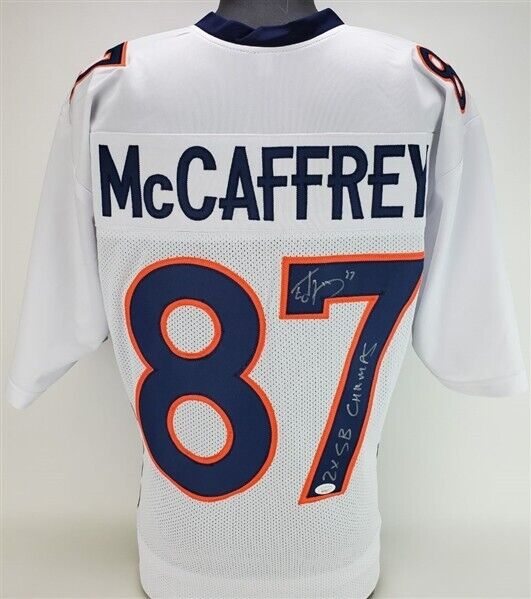 Ed McCaffrey '2x SB Champs' Signed Denver Broncos White Road Jersey (J –