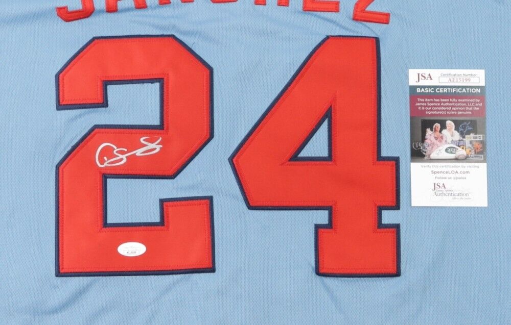 Gary Sanchez Autograph Signed Yankess Pin Strip Jersey Framed MLB Hologram