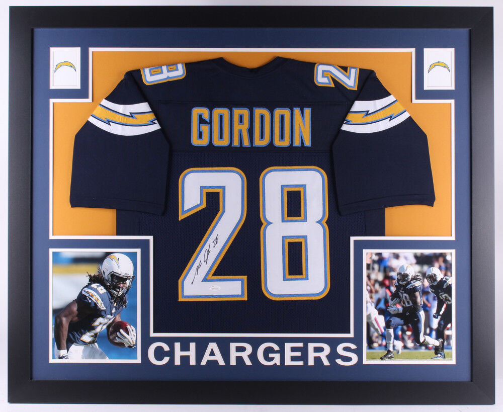 Melvin Gordon Signed Chargers 35x43 Framed Jersey (JSA COA) 2016 Pro B –