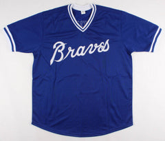 Dale Murphy Signed Atlanta Braves Dk Blue Jersey (JSA COA) 2×NL MVP (1982,1983)