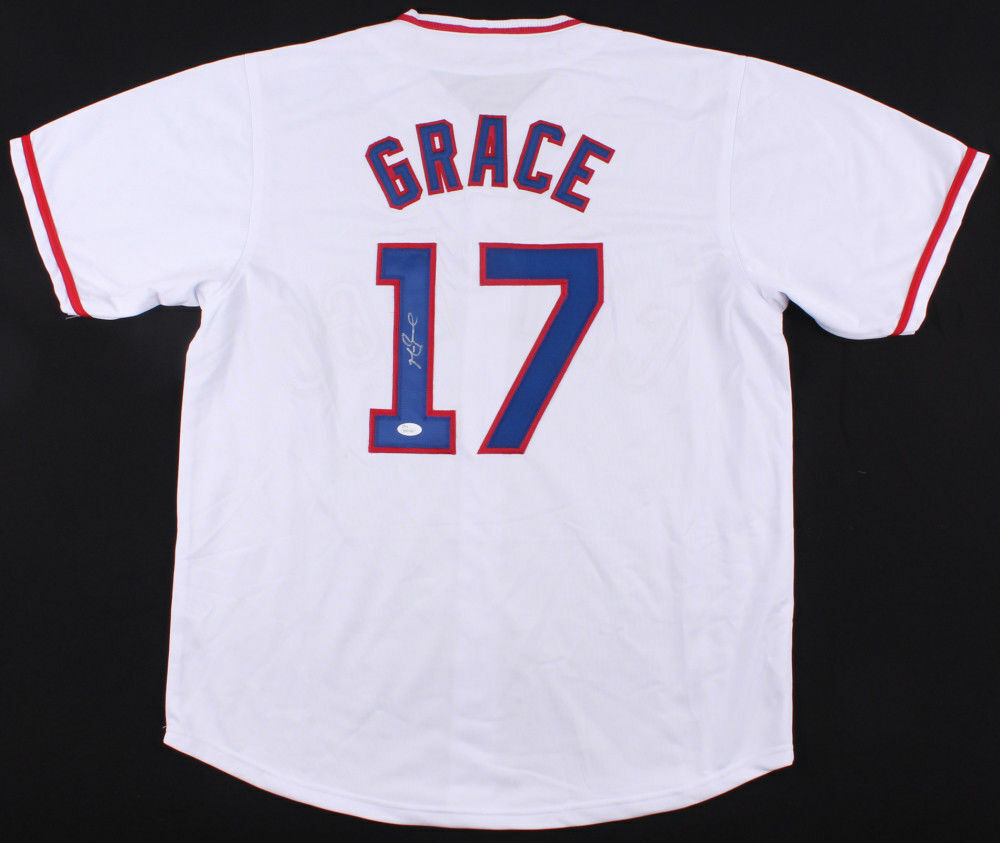 Mark Grace Signed Chicago Cubs Throwback Jersey (JSA) World Series