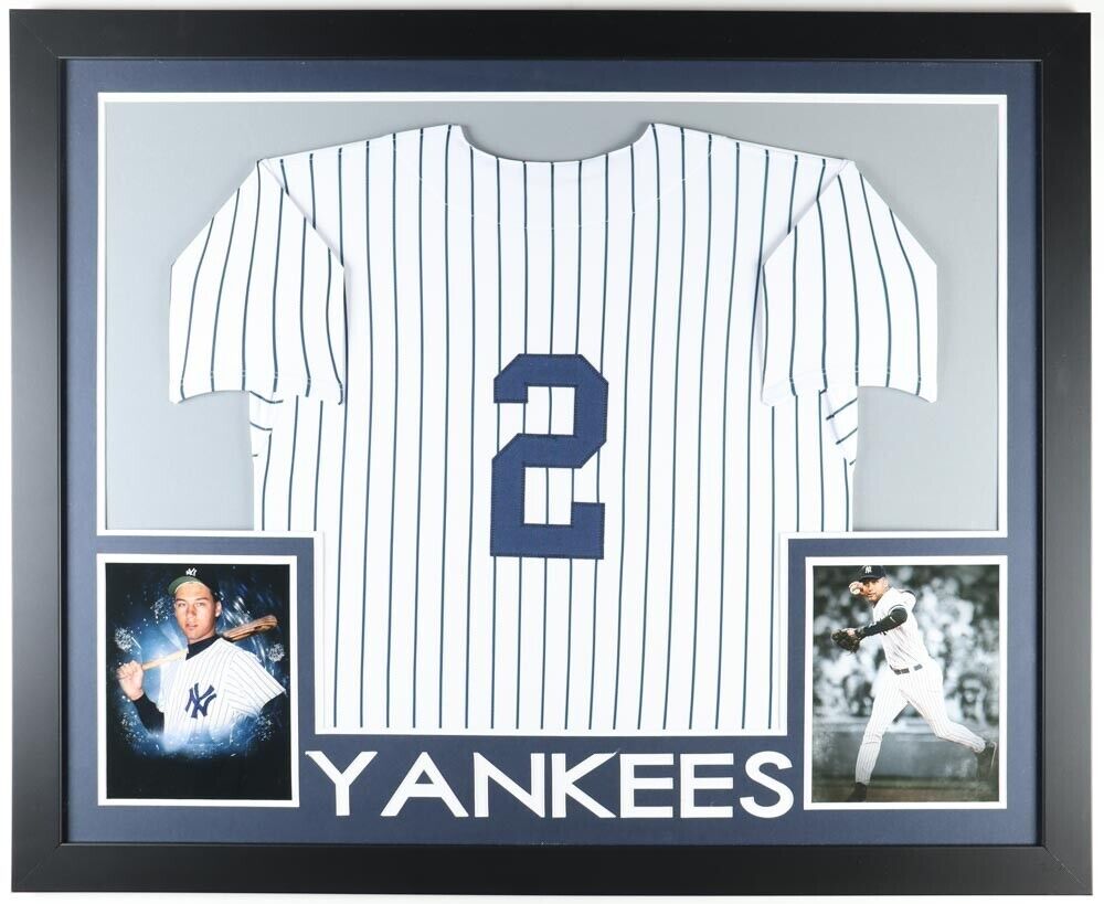 Derek Jeter New York Yankees 35x43 Framed Jersey / 5xWorld Series Cham –