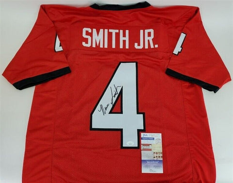 Nolan Smith Jr. Signed Georgia Bulldogs Red Jersey (JSA COA) 2022 Sophomore L.B.