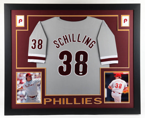 Curt Schilling Signed 35x43 Framed Philadelphia Phillies Jersey (JSA Hologram)
