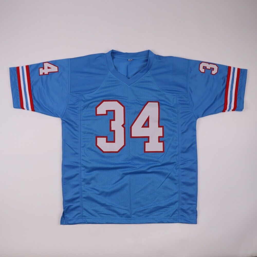 Earl Campbell Framed and Autographed White Oilers Jersey Auto JSA Certified