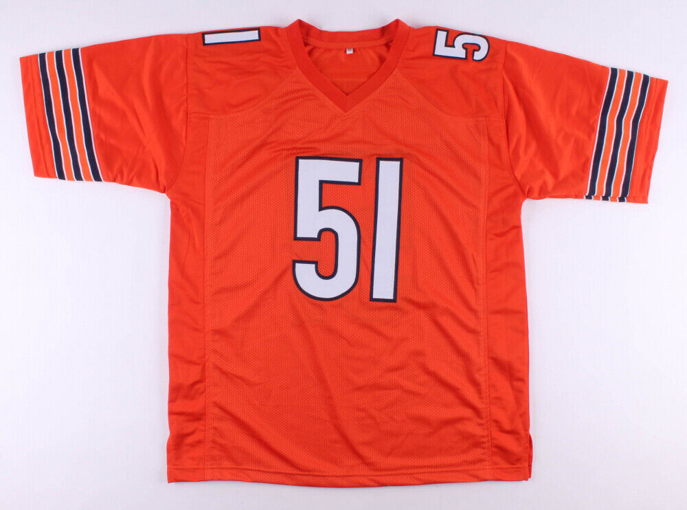 Dick Butkus Signed Chicago Bears Orange Jersey (JSA) 8×Pro Bowl (1965–1972) L.B