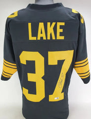 Carnell Lake Signed Pittsburgh Steelers Jersey (TSE COA) 5xPro Bowl Defensive Bk