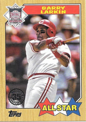 Barry Larkin Signed 1987 Original All-Star Game Ticket /PSA Encapsulated Reds SS