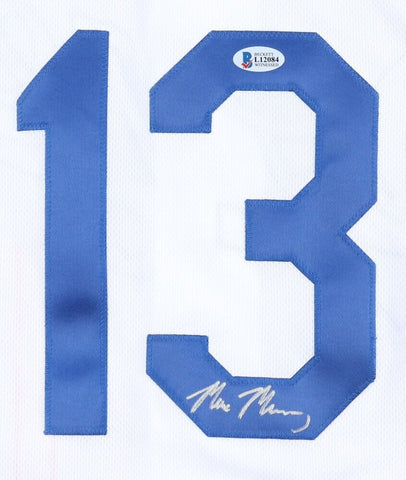 Autographed and Game-Used Brooklyn Dodgers Jersey: Max Muncy #13 (LAD@KC 8/ 13/22) - Jersey Size 46