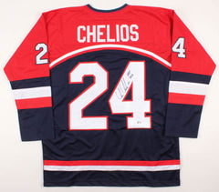Chris Chelios Signed Team USA Jersey Inscribed HOF 2013 (Beckett COA) Blackhawks