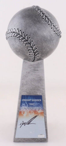 Dwight "Doc" Gooden Signed 2xWorld Series Championship Trophy (Schwartz Sports)