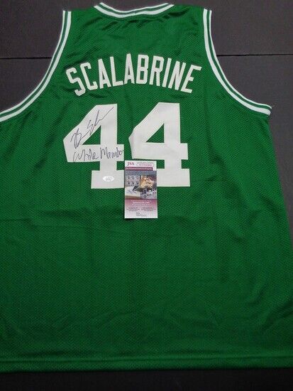 BRIAN SCALABRINE AUTOGRAPHED CELTICS JERSEY W/ WHITE MAMBA J.S.A.  AUTHENTICATED