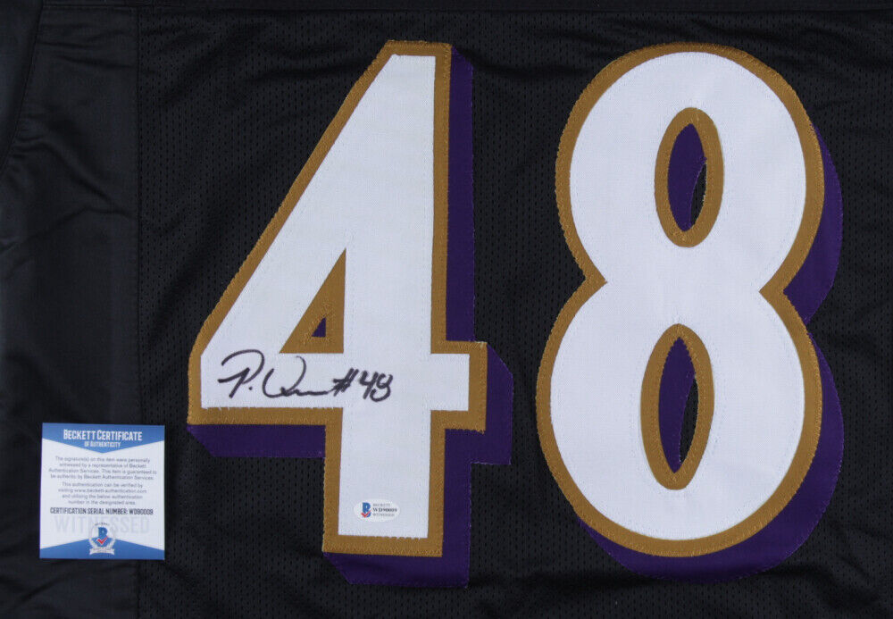 Patrick Queen Signed Baltimore Ravens Jersey (Beckett COA) Rookie Year Number 48