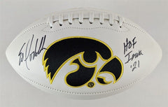 Ed Podolak "HOF Iowa 21" Signed Iowa Hawkeyes Logo Football (JSA Witness COA)