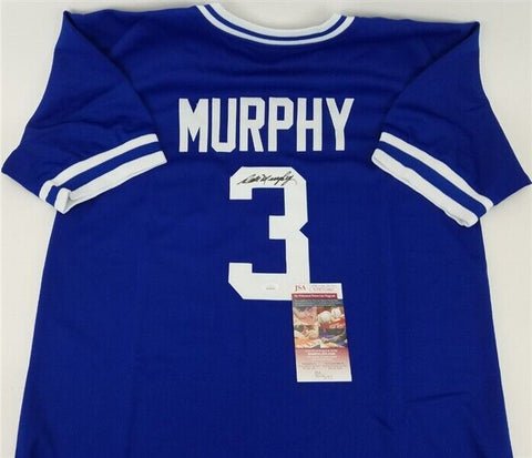 Dale Murphy Signed Atlanta Braves Dk Blue Jersey (JSA COA) 2×NL MVP (1982, 1983)