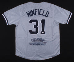 Dave Winfield Signed New York Yankees Career Highlight Stat Jersey (JSA COA)