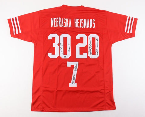 Mike Rozier, Johnny Rodgers, & Eric Crouch Signed Nebraska Heisman Winner Jersey