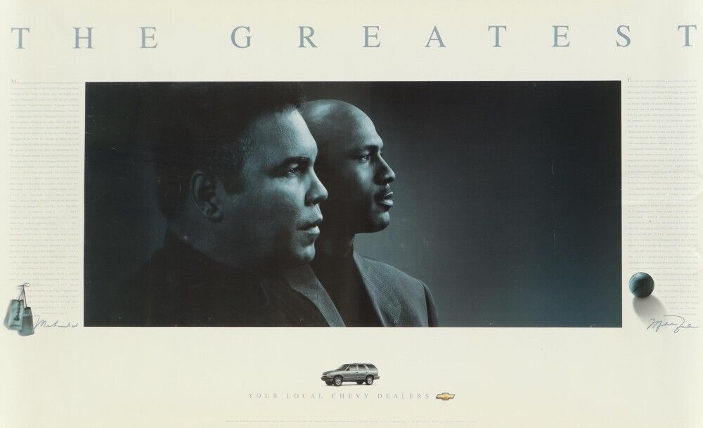 Michael Jordan & Muhammad Ali "The Greatest" Chevrolet Poster Ready for Framing