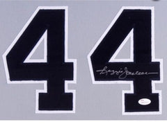 Reggie Jackson Signed New York Yankees 35x43 Custom Framed Jersey (JSA COA)