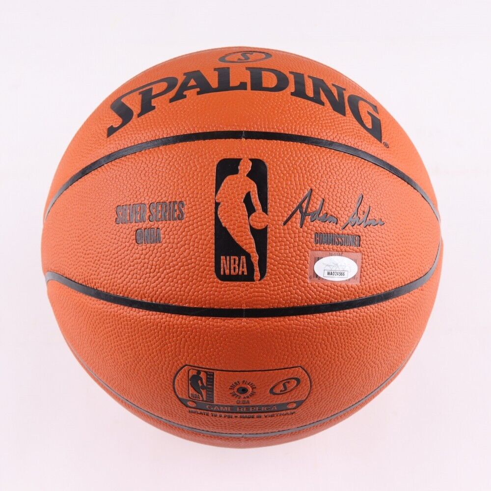 Clyde Drexler Signed NBA Silver Series Basketball JSA COA Trail-Blazers, Rockets