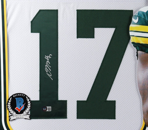 Davante Adams Signed Green Bay Packers 35x43 Custom Framed Jersey / Beckett COA
