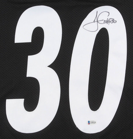 James Conner Signed Steelers Black Home Jersey (Beckett COA) Pittsburgh #1 R.B.