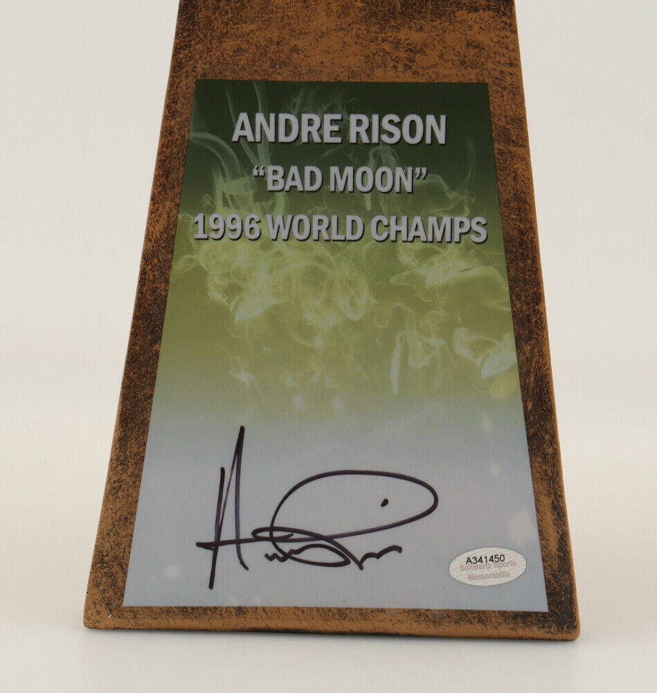 Andre Rison Signed 15 Inch Replica Lombardi Trophy (Schwartz) Green Bay Packers
