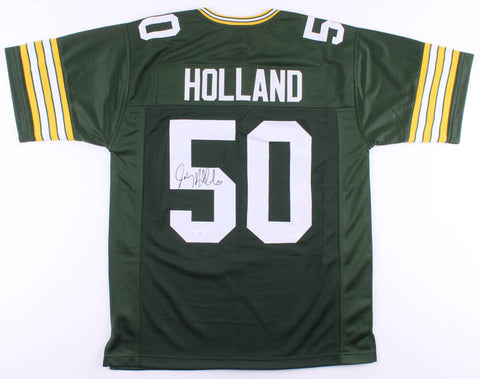 Johnny Holland Signed Packers Jersey (JSA COA) Green Bay L.B. (1987–1993)