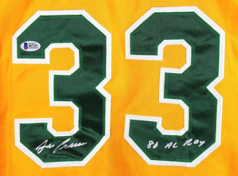 Jose Canseco Signed Oakland Athletics Jersey Inscribed 86 AL ROY