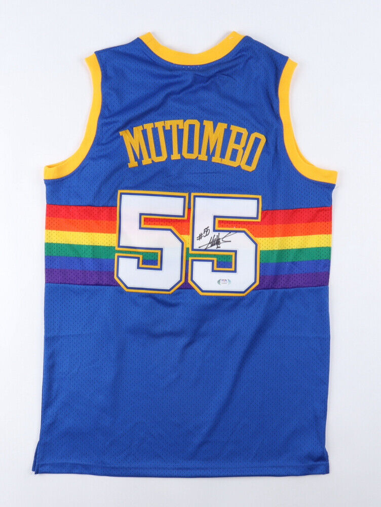 Dikembe Mutombo Signed Denver Nuggets Jersey (PSA COA) 8x NBA All Star Center