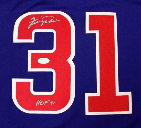 Fergie Jenkins Signed Cubs Pull Over Jersey Inscribed "HOF 91"(JSA) 3000 K Club
