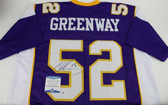 Chad Greenway Signed Minnesota Vikings Career Stat Highlight Jersey Beckett COA