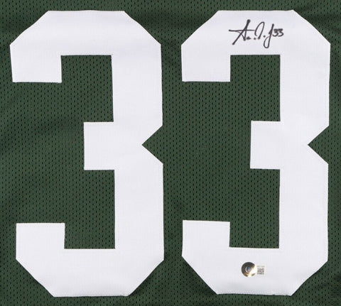 Aaron Jones Signed Green Bay Packers Green Jersey (Beckett) 2020 Pro Bowl R.B.