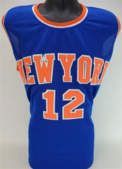 Dick Barnett Signed New York Knicks Jersey (Beckett) 2xNBA Champion 1970 & 1973