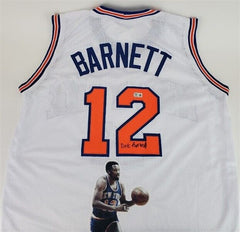 Dick Barnett Signed New York Knicks Jersey (Beckett) 2xNBA Champ 1970 & 1973