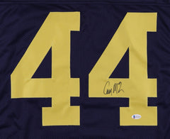 Cameron McGrone Signed Michigan Wolverines Blue Jersey (Beckett COA) Patriots LB