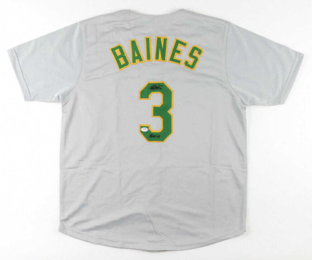 Harold Baines Signed Oakland Athletics Jersey Inscribed HOF 19