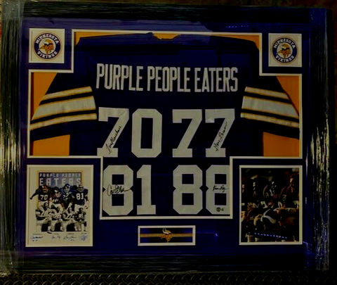 Purple People Eaters Autographed Signed Framed Minnesota -   Israel