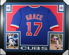 Mark Grace Signed Cub 35x43 Framed Jersey (JSA COA) Chicago All Star 1st Baseman