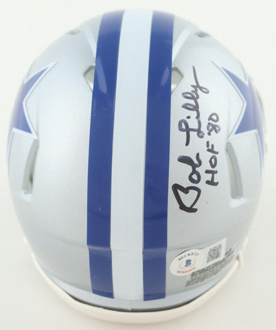 Bob Lilly Signed Dallas Cowboys Speed Mini Helmet Inscribed "HOF 80" / Beckett