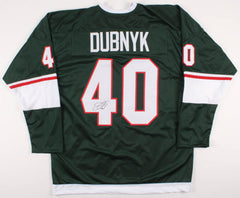 Devan Dubnyk Signed Minnesota Wild Jersey (TSE COA) 14th overall 2004 NHL Draft