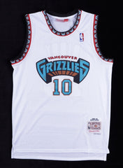 Mike Bibby Signed Vancouver Grizzlies Mitchell & Ness NBA Style Jersey (PSA COA)