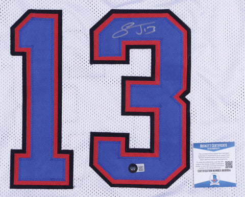 Stevie Johnson Signed Bills White Home Jersey (Beckett COA) Buffalo WR 2008–2016