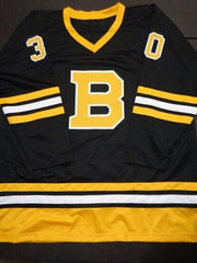 Ross Brooks Signed Boston Bruins Black Jersey (JSA COA) Bruins Goalie 1972-1975