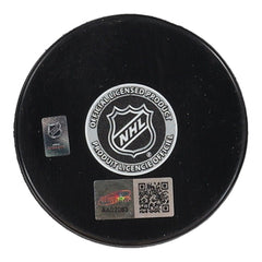 Casey DeSmith Signed Penguins Logo Hockey Puck Inscribed "Lets go Pens"(TSE COA)