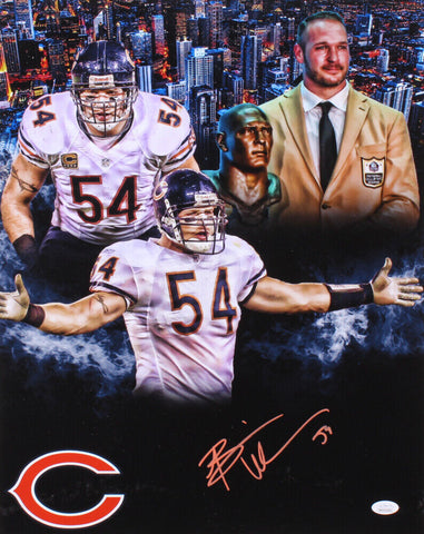 Brian Urlacher Signed Chicago Bears 16x20 Photo (JSA COA)Hall Of Fame Linebacker