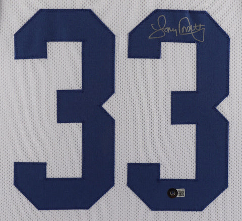 Tony Dorsett Signed Dallas Cowboys 35x43 Framed Jersey (Beckett Hologram) R.B.