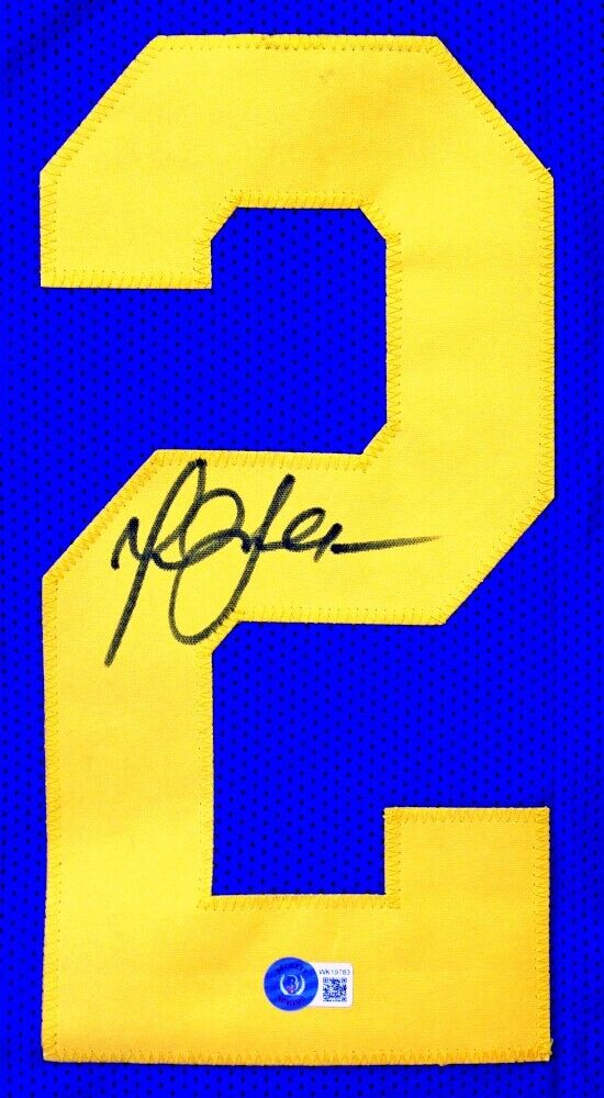 Marshall Faulk Signed Rams Jersey (Beckett) NFL Most Valuable Player (2000)