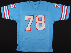 Curley Culp Signed Oilers Career Highlight Stat Jersey Inscribed "HOF 13" (JSA)